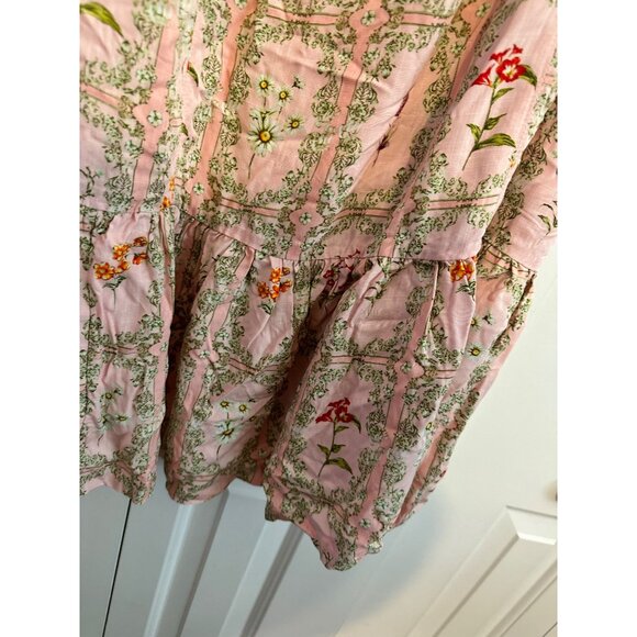Agua Bendita X Target Womens XXL Light Pink Floral Tiered Mini Dress With Pocket - Picture 5 of 9